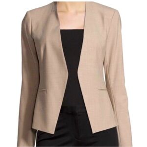 Theory Open Blazer, in beige, Size 00.